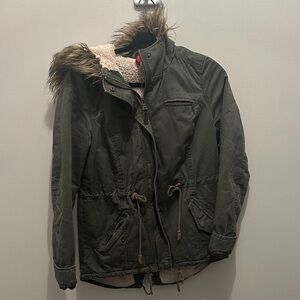 H&M Green and Cream Divided Jacket
